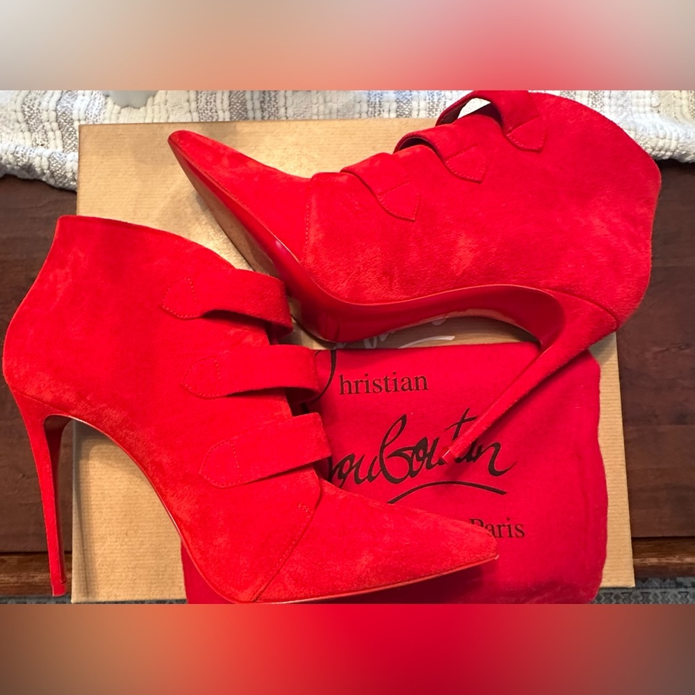 Christian Louboutin Red Heeled Boots